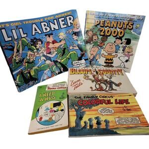 Lot 5 Comic Strip Books Peanuts 2000 Bloom Country Family Circus Abner